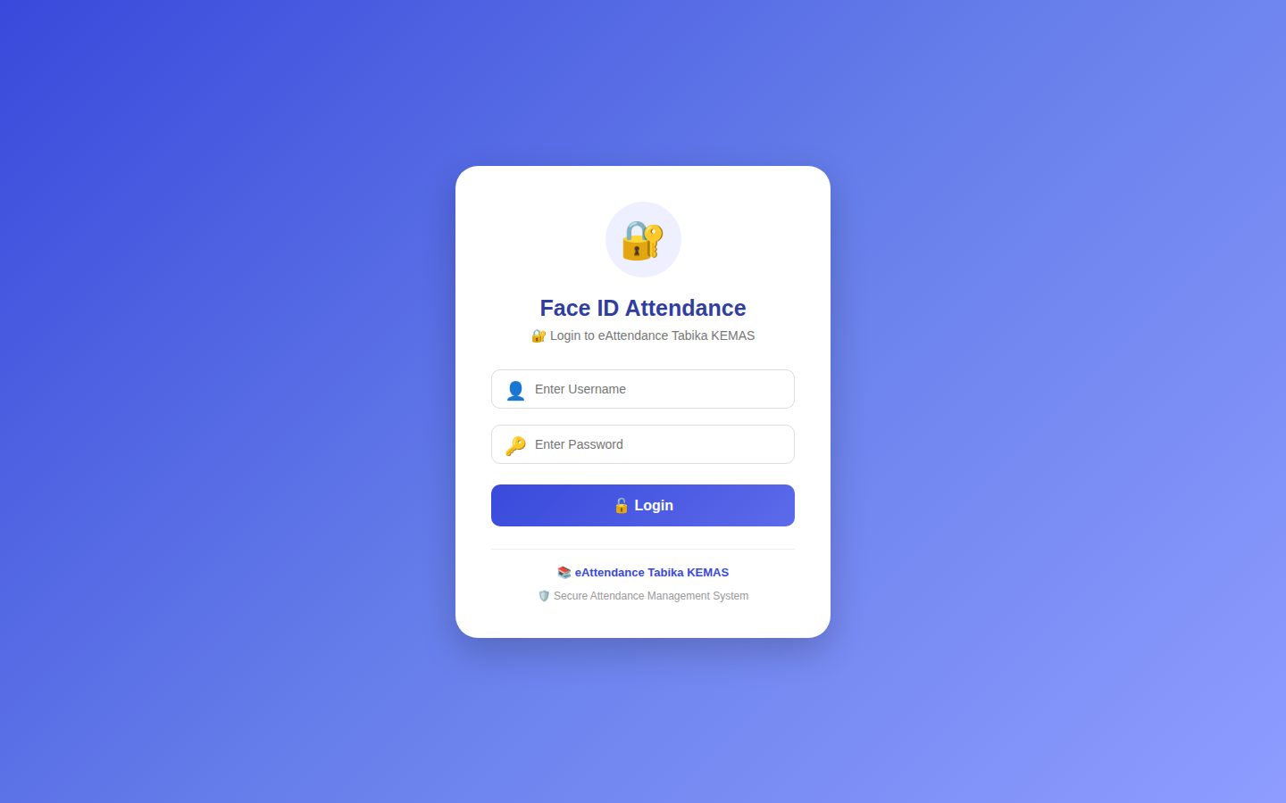Paparan utama eAttendance Tabika