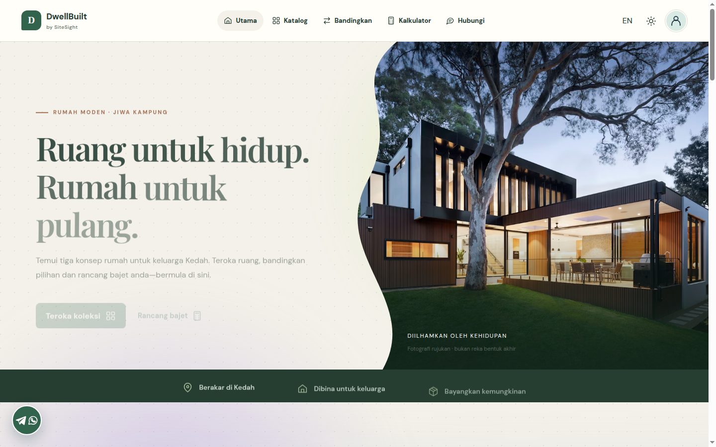 Paparan utama Sitesight